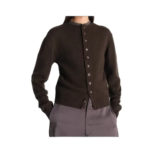 Reversible Buttoned Sweater In Cashmere Wool