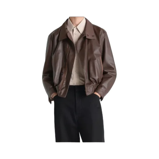 Soft Leather Blouson In Paper Cow Leather