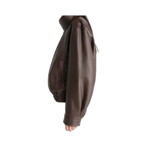 Soft Leather Blouson In Paper Cow Leather