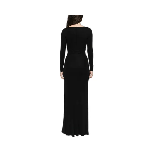 Gold-Tone Brooch Maxi Dress