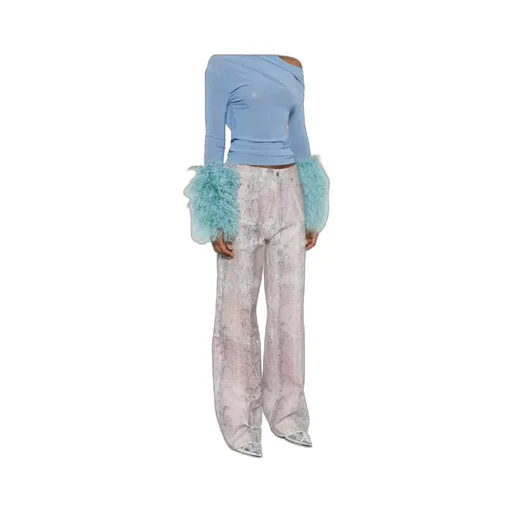 Haikure Winona Snake Print Straight-Leg Jeans