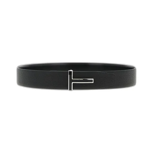 Tom Ford T Logo Plaque Buckle Belt