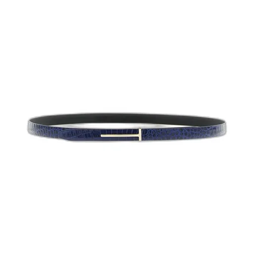 Tom Ford Shiny Stamped Embossed Slim T Belt