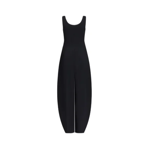Round Crepe Wool Jumpsuit