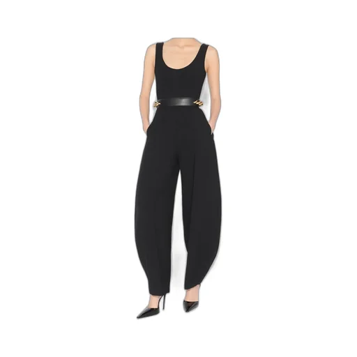 Round Crepe Wool Jumpsuit