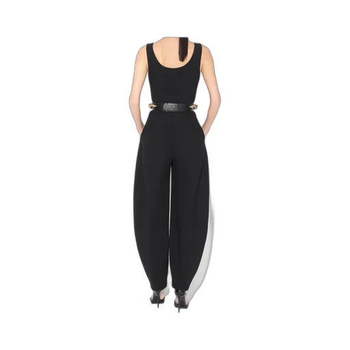 Round Crepe Wool Jumpsuit