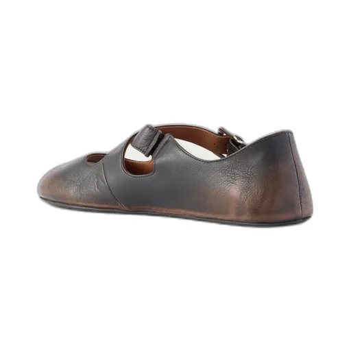Cross Leather Ballet Flats