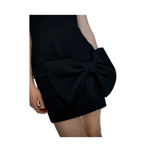 Bow-Detail Envers Satin Bustier Dress