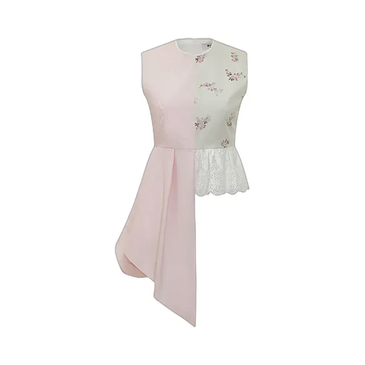 Msgm Asymmetric Panelled Top