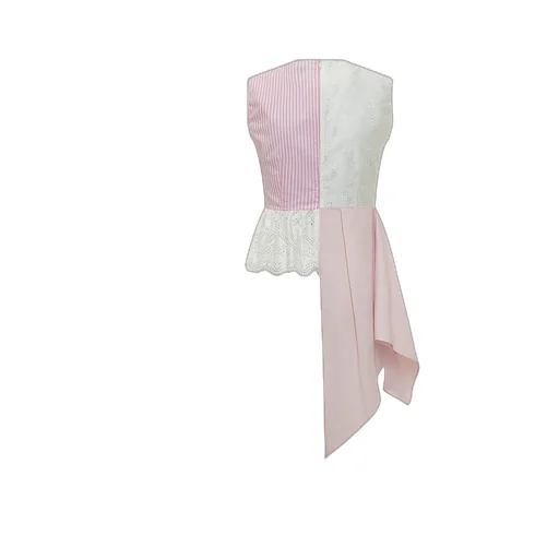 Msgm Asymmetric Panelled Top