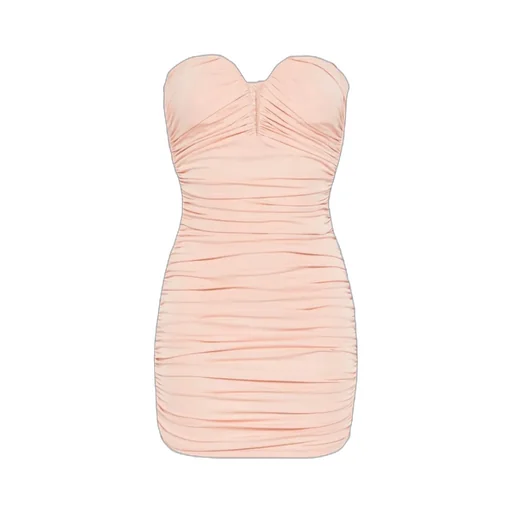 Sweetheart-Neckline Ruched Mini Dress