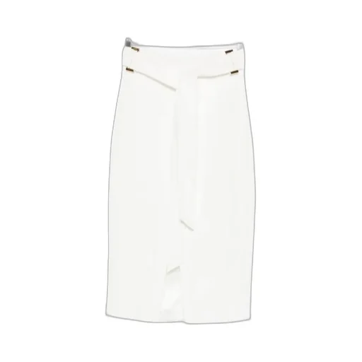 Belt-Detail Midi Skirt