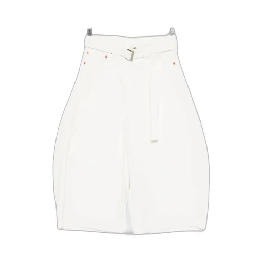 Sacai Belted Cropped Denim Shorts