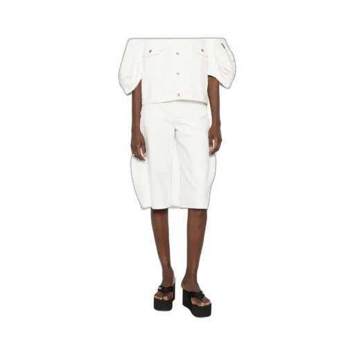 Sacai Belted Cropped Denim Shorts