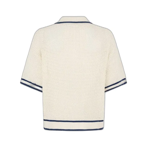 Open Work Knit Polo