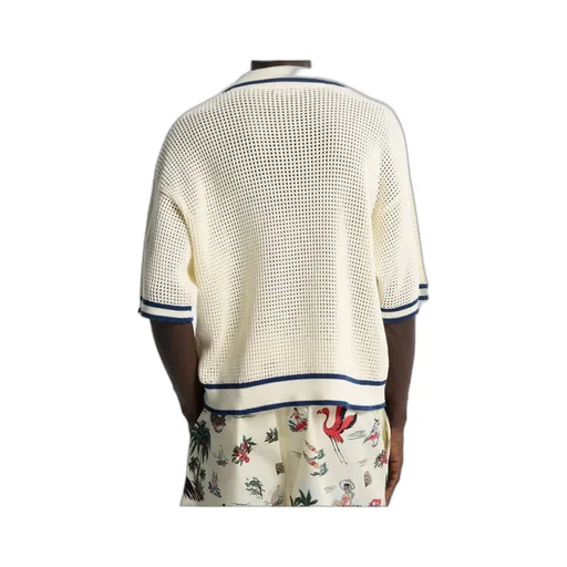 Open Work Knit Polo