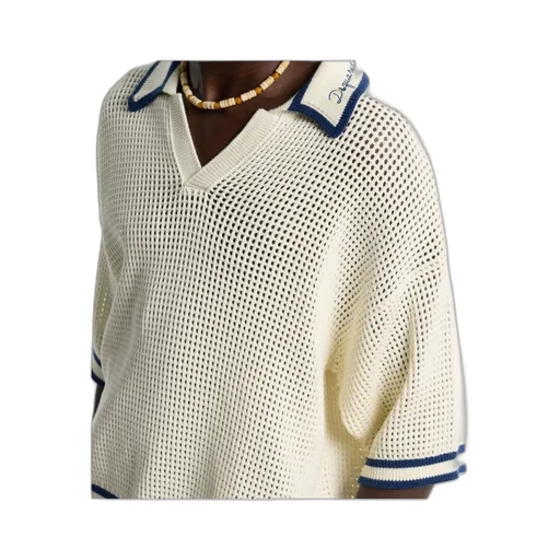 Open Work Knit Polo