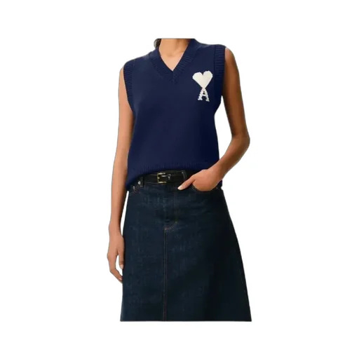 Ami V-Neck Knitted Gilet