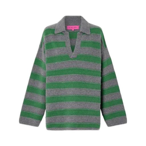 Dume Striped Cashmere Polo Sweater