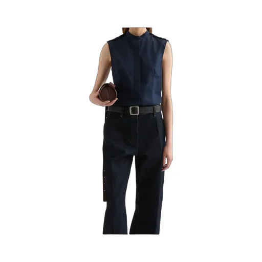 Cotton Poplin Ruffle Top
