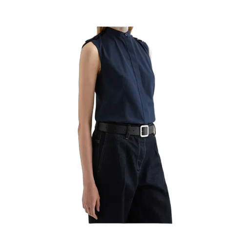 Cotton Poplin Ruffle Top