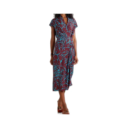 Wrap-Style Printed Midi Dress
