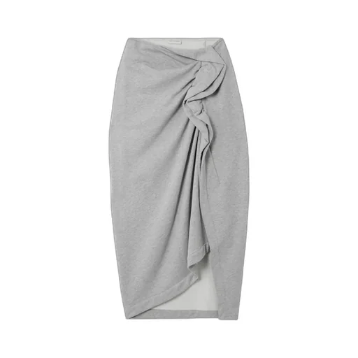 Pleated Asymmetrical Midi Skirt