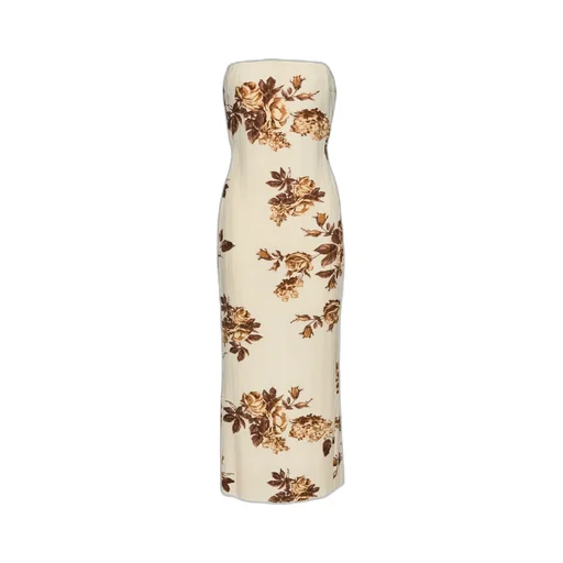 Strapless Floral Print Dress