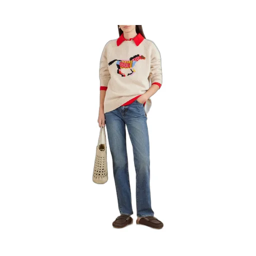 Glacier Horse Intarsia-Knit Cashmere Sweater