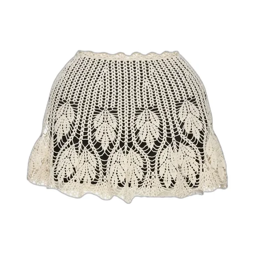 Mini Skirt With Crochet Overlay
