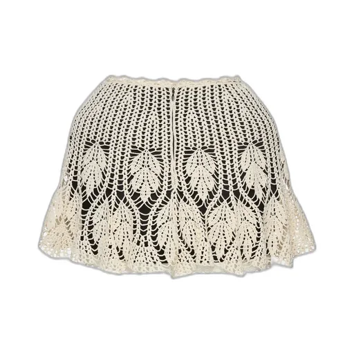 Mini Skirt With Crochet Overlay