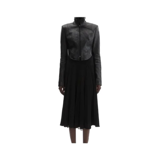 Magda Butrym Curved Hem Leather Jacket
