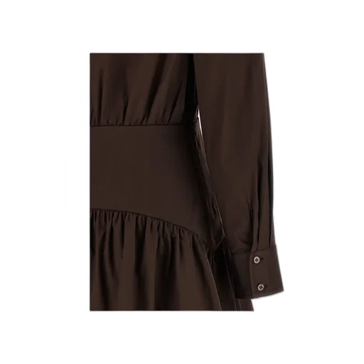 Staud Long Sleeve Gathered Detail Dress