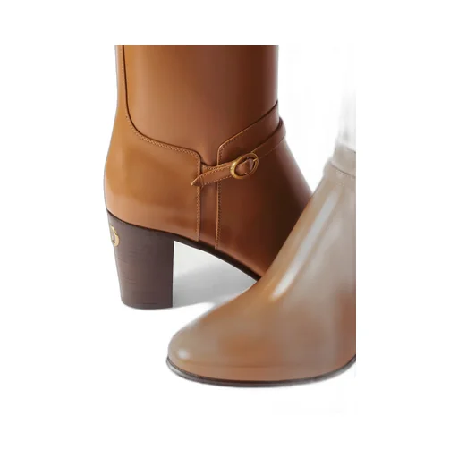 80Mm Leather Ankle Boots