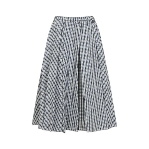 Prada Checked Midi Skirt