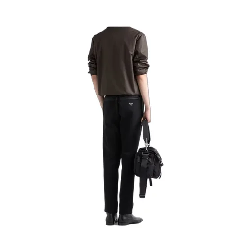 Prada Triangle-Logo Button-Up Coat