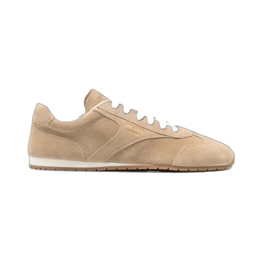 Prada Round-Toe Lace-Up Sneakers