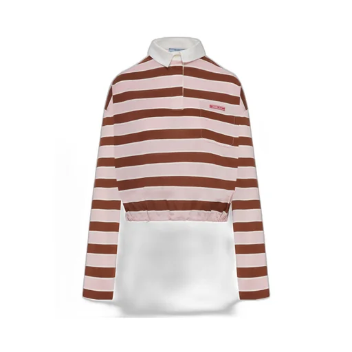 Long-Sleeved Bayadere Print Lisle Cotton T-Shirt