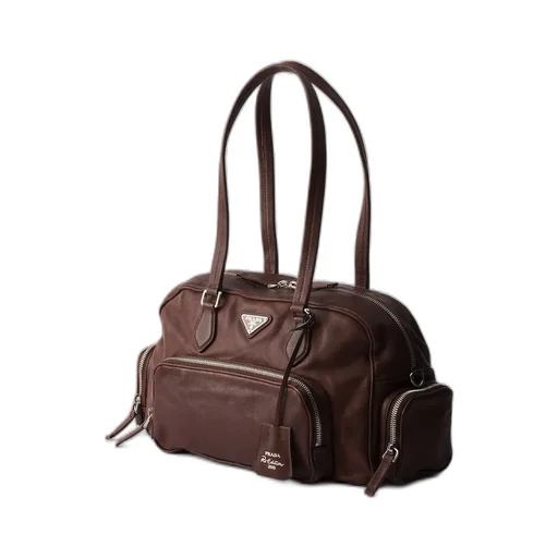 Large Washed Leather Top-Handle Bag