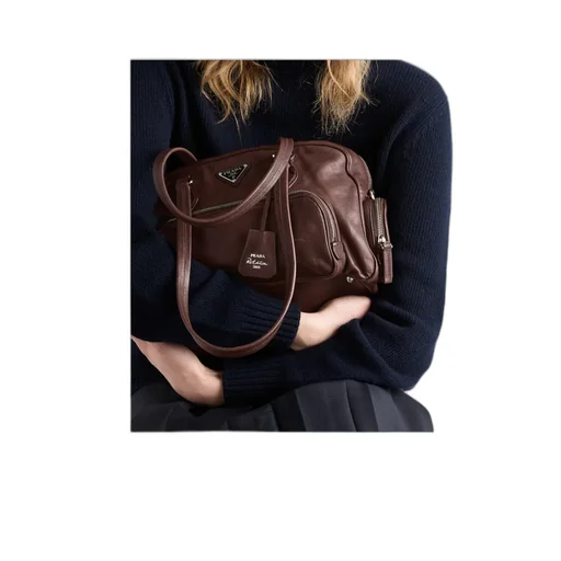 Large Washed Leather Top-Handle Bag