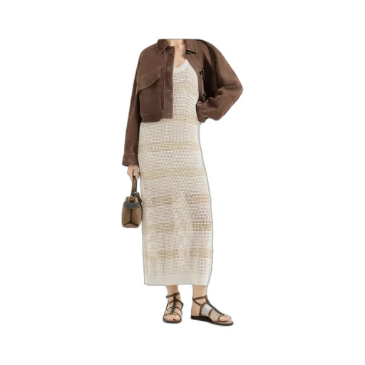 Striped Sleevess Midi Dress