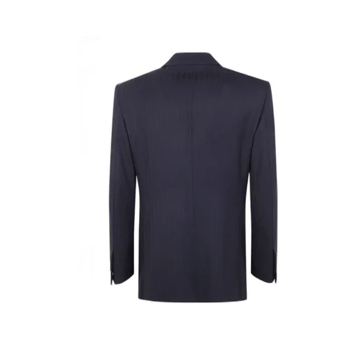 Striped Double-Breasted Suit Jacket