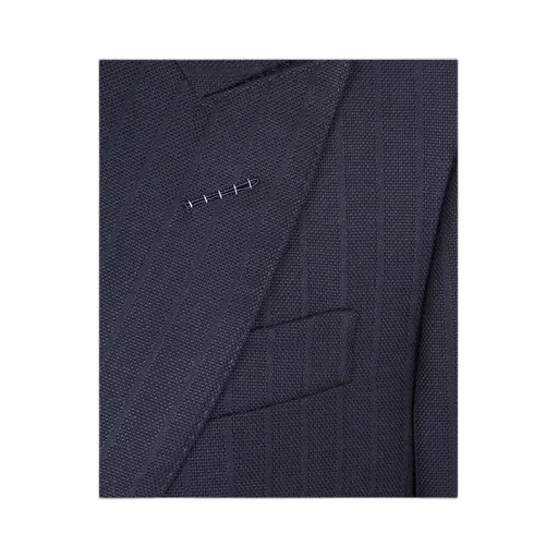 Striped Double-Breasted Suit Jacket