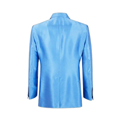 Polka Dot Jacquard Double-Breasted Suit Jacket