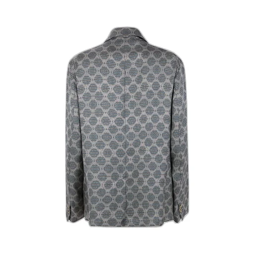 Double-Breasted Patterned Blazer