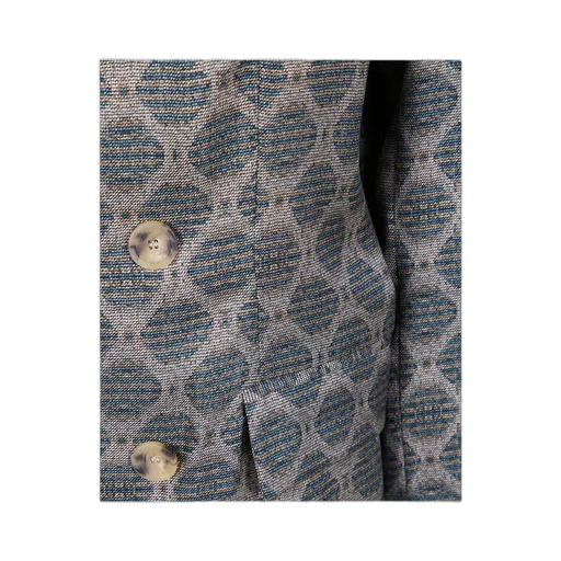 Double-Breasted Patterned Blazer