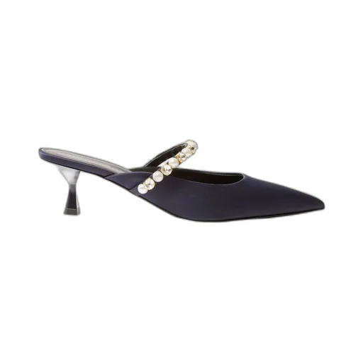 Pearl-Embellished Heeled Sandals