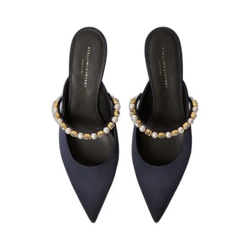 Pearl-Embellished Heeled Sandals