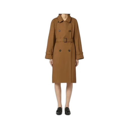Double-Breasted Waterproof Twill Trench Coat