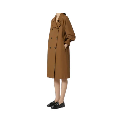 Double-Breasted Waterproof Twill Trench Coat
